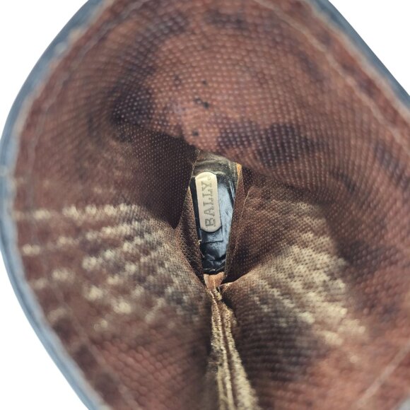 Vintage Bally Italy Full Hand Woven Calfskin Boots Mens 8.5 Dress Western Cowboy - Picture 8 of 15